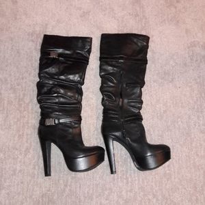 Black high heel boots